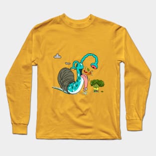 Punk Snail and Chili Peppers with Broccoli Long Sleeve T-Shirt